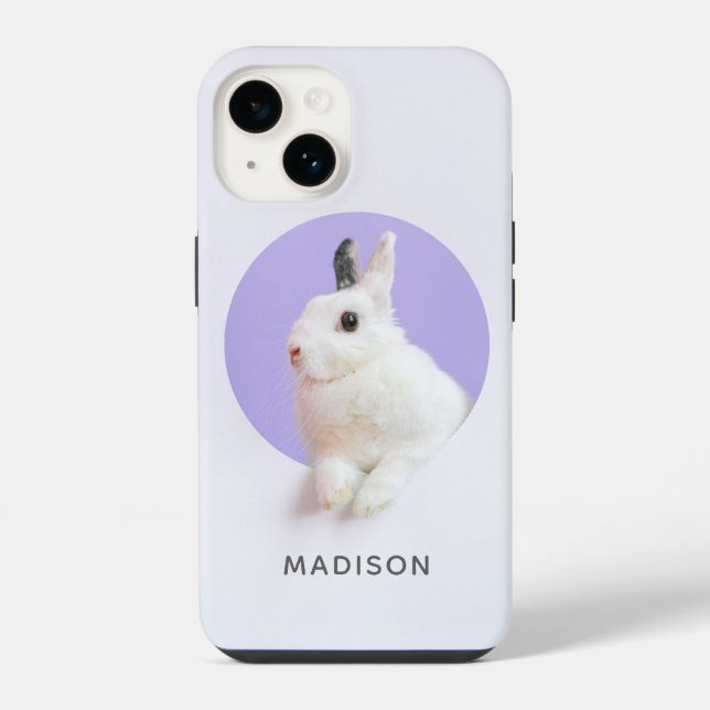 Coque iPhone Lapin de Pâques Mignon Chic Moderne Personnalisé (Verso)