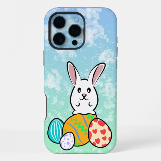 Coque iPhone Lapin de Pâques sur les oeufs de Pâques (Verso)