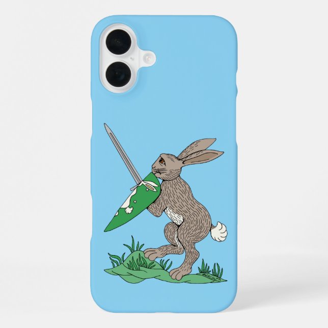 Coque iPhone Lapin Guerrier Médiéval (Verso)