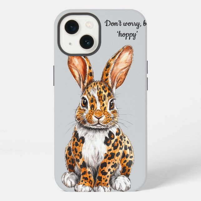 Coque iPhone Lapin unique avec léopard tacheté (Verso)