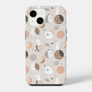 Coque Pour iPhone 14 Lapins De Rêve En Suant Dans L'espace Motif