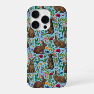 Coque iPhone 16 Pro Lapins et fleur sauvage