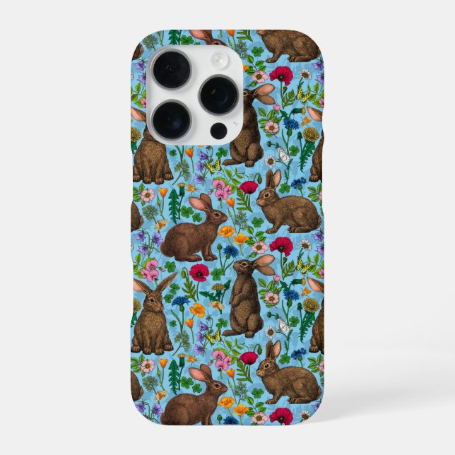 Coque iPhone Lapins et fleurs sauvages (Verso)