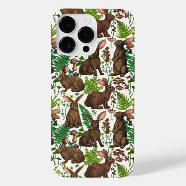 Coque iPhone Lapins et flore boisée 4 (Verso)