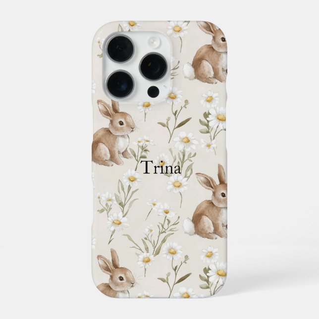 Coque iPhone Lapins Fleurs de Marguerite (Verso)