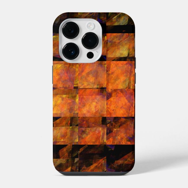 Coque iPhone L'art de feu géométrique abstrait moderne du mur (Verso)