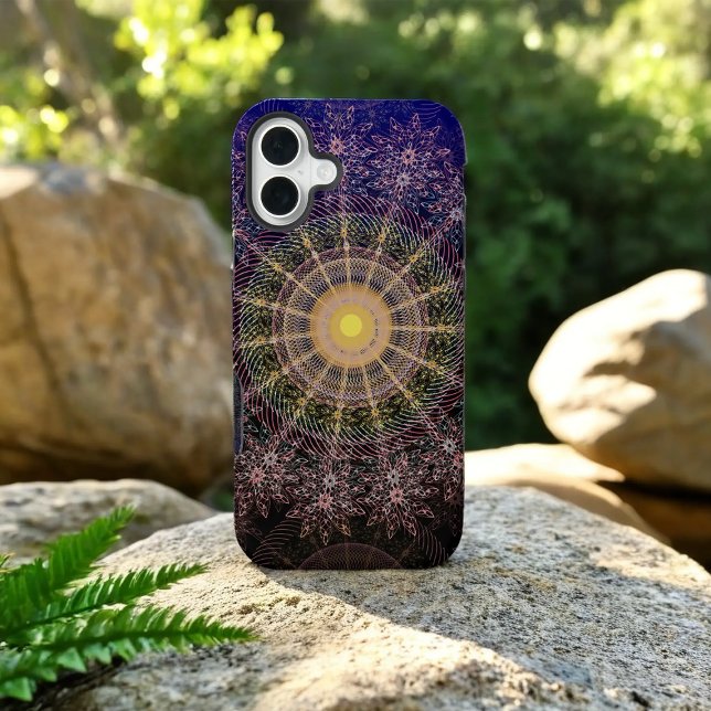 Coque iPhone L'art floral étincelant dans le ciel nocturne (Créateur téléchargé)