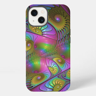 Etui iPhone 13 L'Art Fractal Abstrait Lumineux et Coloré