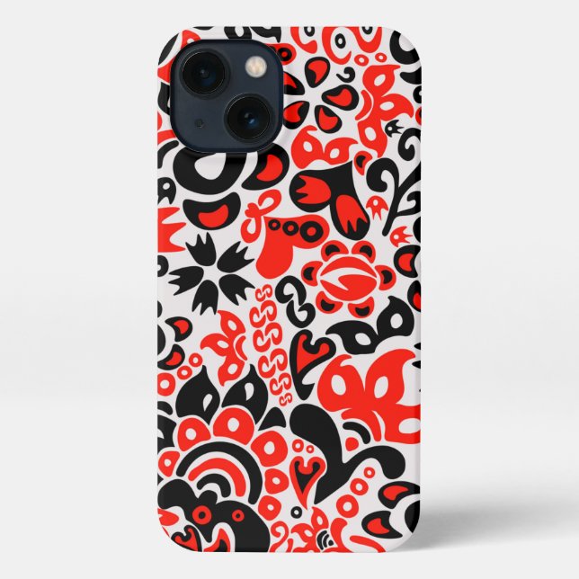 Coque iPhone L'art populaire ukrainien motif floral abstact (Verso)