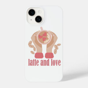 Coque Pour iPhone 14 Latte et coupe d'amour, mains et citation de café