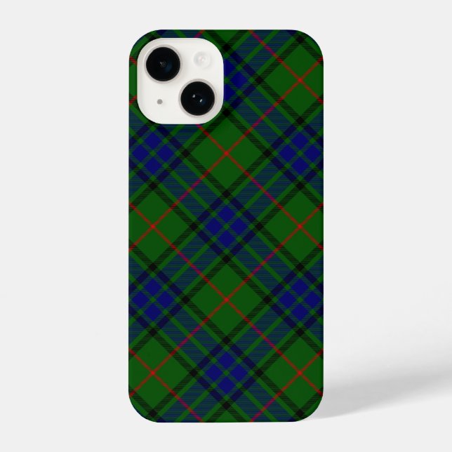 Coque iPhone Lauder tartan bleu vert plaid (Verso)