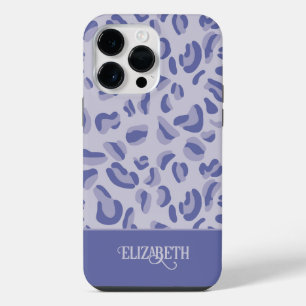 Coque Pour Pour iPhone 14 Pro Max Lavande de Motif de léopard pourpre