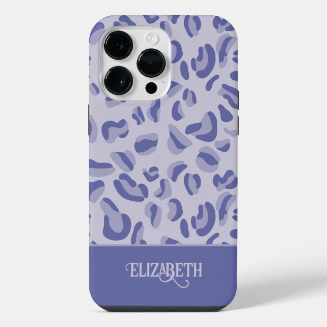 Coque iPhone Lavande de Motif de léopard pourpre (Verso)