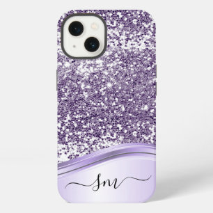 Etui iPhone 13 Lavande Parties scintillant violet Look Monogramme