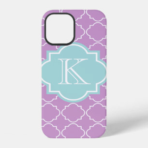 Coque iPhone 12 Lavande violet treillis motif iPhone 12 couverture