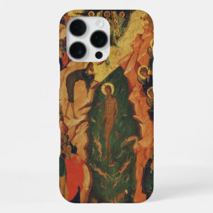 Coque iPhone 16 Pro Max Le baptême de Jésus-Christ icône byzantine