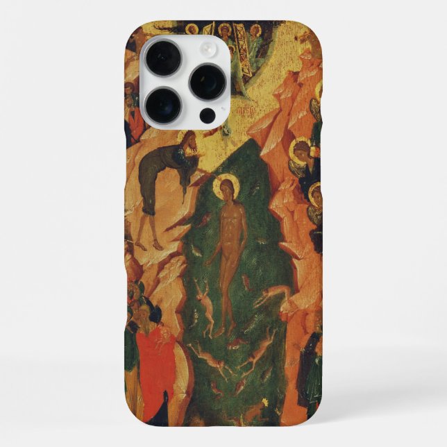 Coque iPhone Le baptême du Christ icône byzantine (Verso)