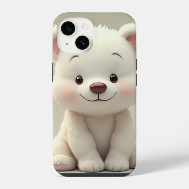 Coque iPhone Le boîtier iPhone 14 avec le plus mignon ours (Verso)