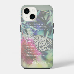 Coque Pour iPhone 14 Le bonheur est un papillon - Citation inspirante