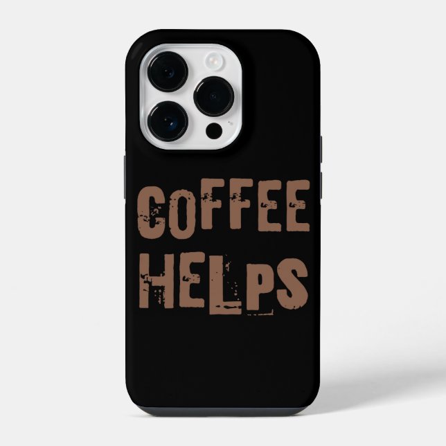 Coque iPhone le café aide typographie rétro drôle de café (Verso)