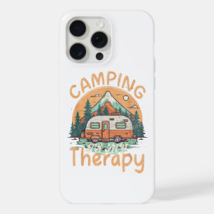 Coque iPhone 15 Pro Max Le Camping Est Ma Thérapie Vacances D'été Famille
