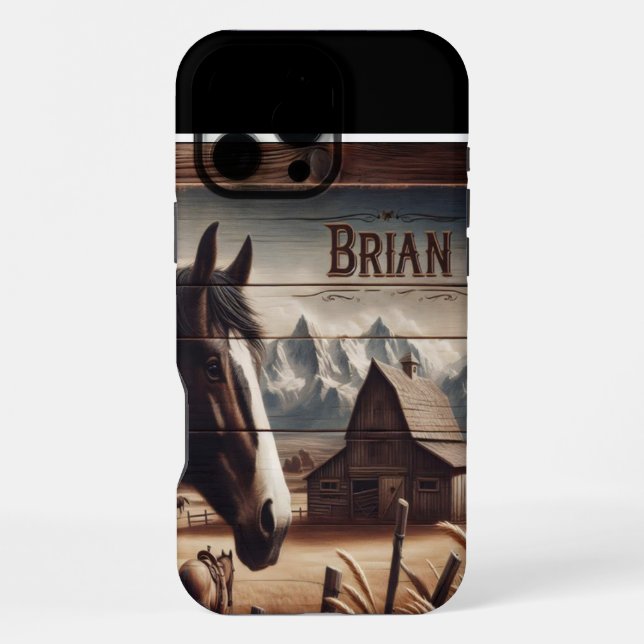 Coque iPhone Le cheval de ferme de Brian (Verso)