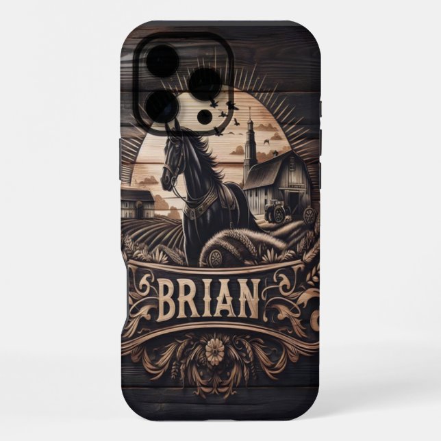 Coque iPhone Le cheval de ferme de Brian (Verso)