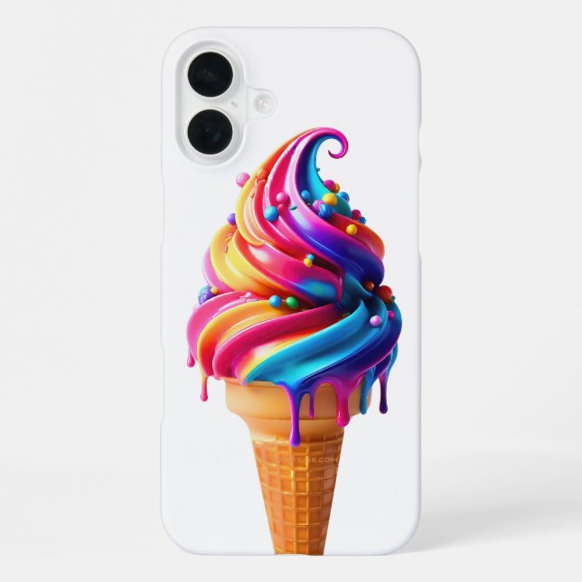 Coque iPhone Le cône de glace classique vibrant de SlipperyJoe' (Verso)