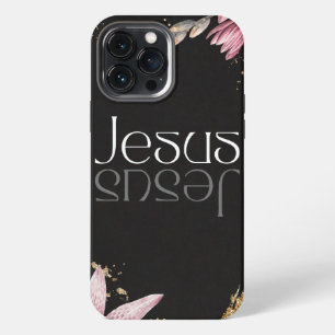 Etui iPhone 13 Pro Max Le dubble Jésus foi christian élégant floral
