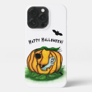 Etui iPhone 13 Pro Le fantôme d'Halloween, chauve-souris, fantôme et 
