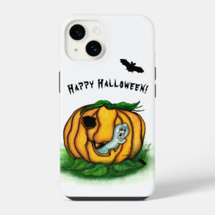 Coque Pour iPhone 14 Le fantôme d'Halloween, chauve-souris, fantôme et