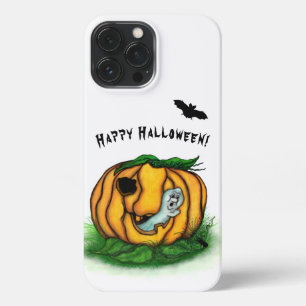Etui iPhone 13 Pro Max Le fantôme d'Halloween, chauve-souris, fantôme et 