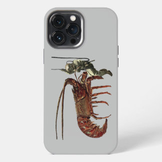 Etui iPhone 13 Pro Max Le foie casque vintage observe un homard géant