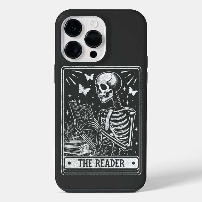 Coque iPhone Le lecteur Skeleton Lecture Bolover Halloween (Verso)