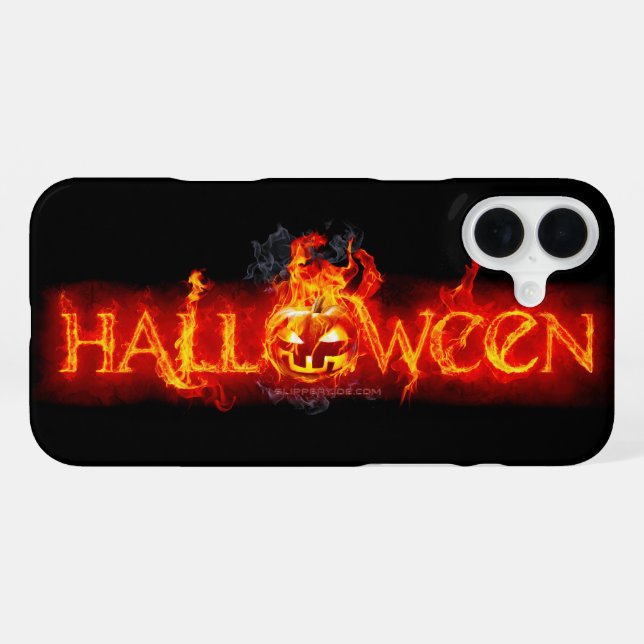 Coque iPhone Le lettrage de SlipperyJoe's Halloween massivement (Verso Horizontal)