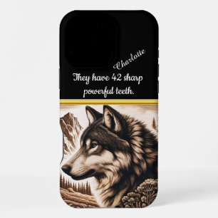 Coque iPhone 16 Pro Max Le loup majestueux domine un paysage montagneux se