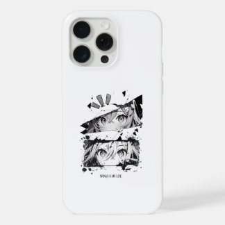 Coque iPhone 15 Pro Max Le manga est mon art de la vie anime yeux glitch