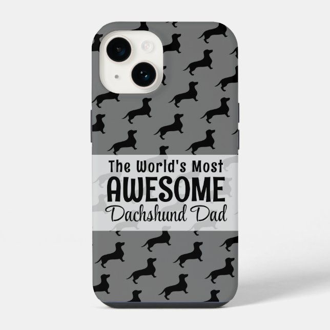 Coque iPhone Le monde le plus merveilleux Dachshund Papa Cadeau (Verso)