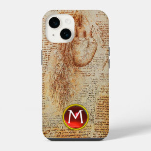 Coque Pour iPhone 14 Le monogramme gemmé du cœur et des artères bronchi