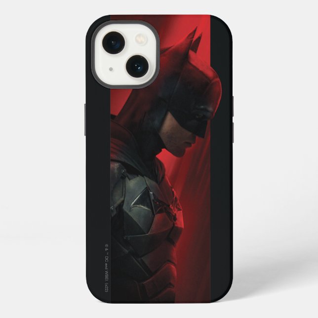 Coque iPhone Le profil de la barre rouge de Batman (Verso)