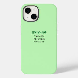 Coque Pour iPhone 14 Le Seigneur Pourvoira Verset Biblique Vert Clair