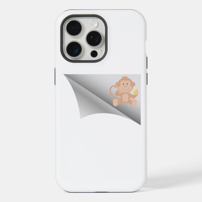 Coque iPhone le singe mange de la banane sous le patch (Verso)