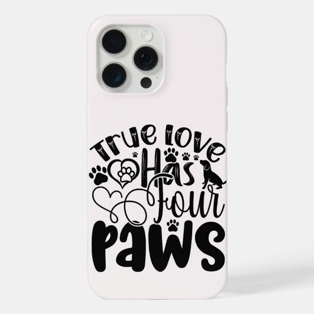 Coque iPhone Le véritable amour a quatre pattes pour les amoure (Verso)