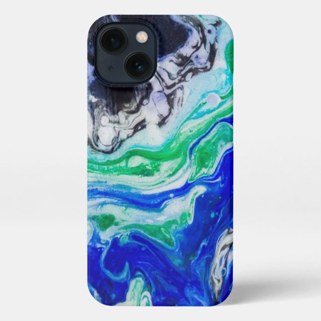 Coque iPhone L'écoulement de la peinture abstraite de la rivièr (Verso)