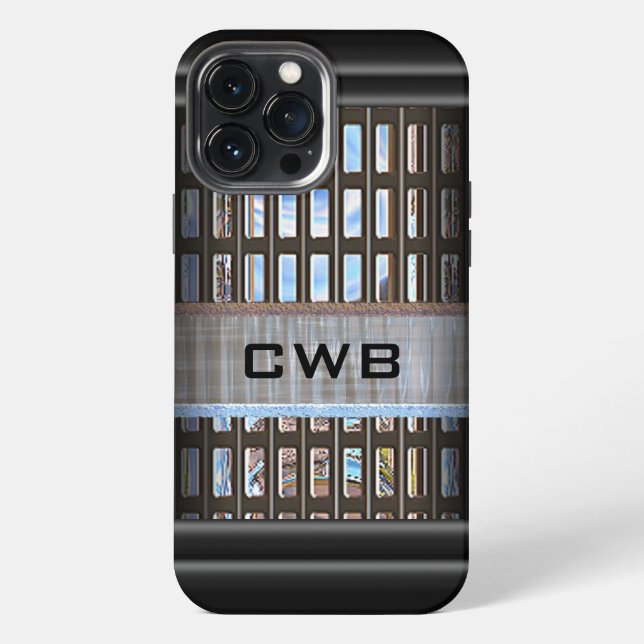 Coque iPhone LeCrosse Point Monogramme Moderne  (Verso)