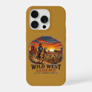Coque iPhone 15 Pro Légende du Far West Graphique de cow-boy vintage a