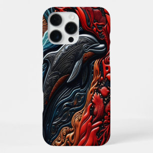 Coque iPhone 16 Pro Max L'élégance de l'océan : l'art du dauphin
