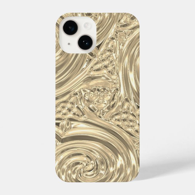Coque iPhone L'élégance or victorienne Art nouveau gaufrée look (Verso)