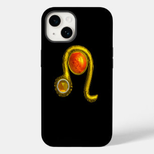 Coque Pour iPhone 14 LEO, Topaz jaune et or