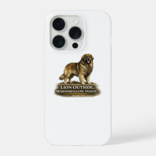 Coque iPhone 15 Pro Leonberger – Lion à l'extérieur, Marshmallow à l'i